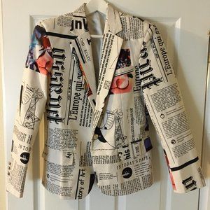 Newspaper Print Blazer